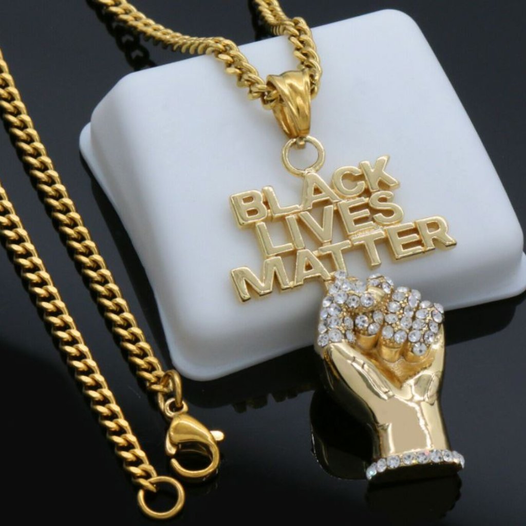 New Hip Hop Bling Pendant Black Lives Matter Blm
